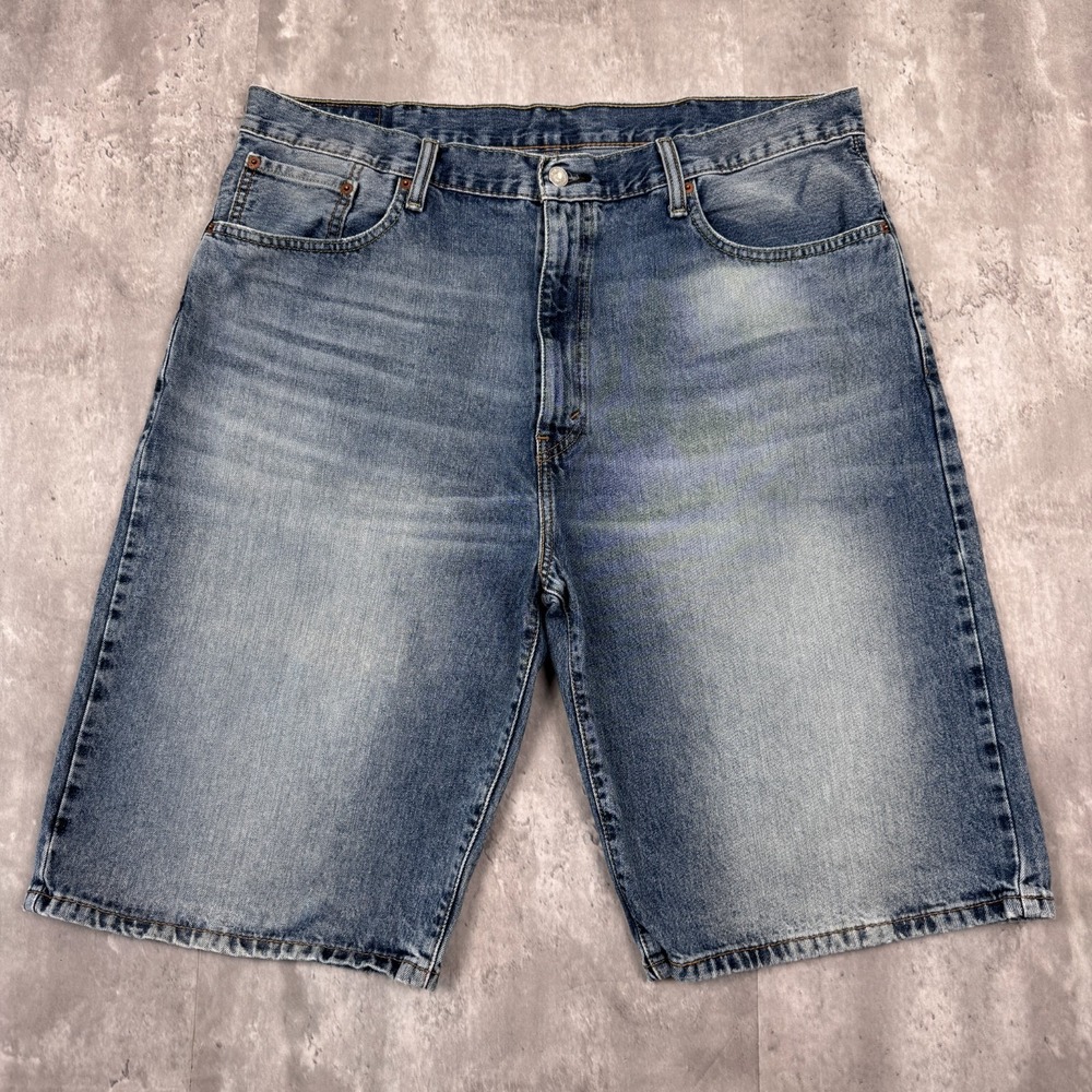 Levi 569 Shorts Mens 38 Loose Fit Blue Jean Jorts Y2K Baggy‎ Hip Hop Grunge